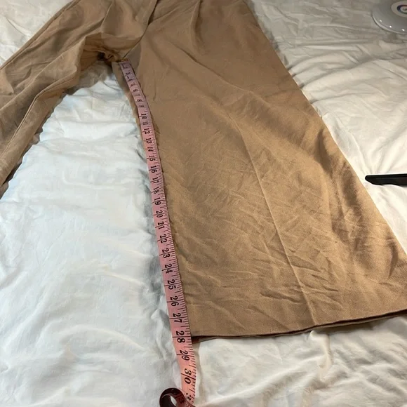 Ann Taylor Linen Blend Tan Wide Leg Trousers 4P - Picture 3 of 12